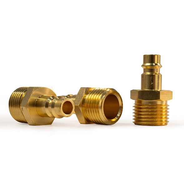 Штуцер профессиональный Aurora папа с с наружной резьбой 1/2М, латунь, блистер 1шт.