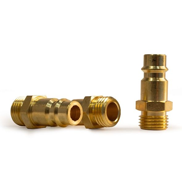 Штуцер профессиональный Aurora папа с с наружной резьбой 1/4М, латунь, блистер 1шт.