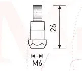 Держатель наконечника Aurora М6 26mm (MIG24)
