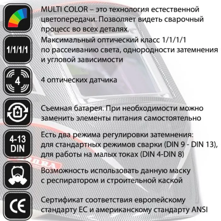 Сварочная маска Aurora SUN-9 Carbon