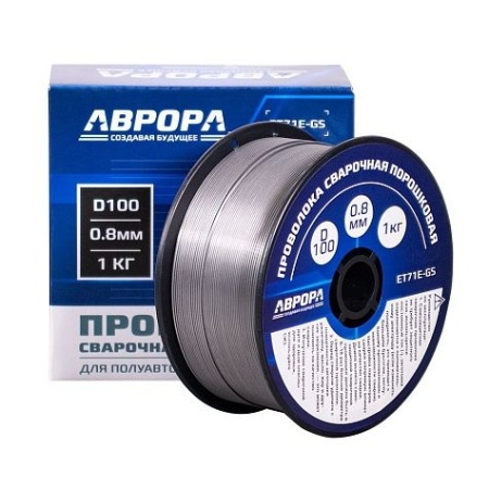 Проволока порошковая Аврора E71T-GS d.0.8 мм 1.0кг D100 NO GAS