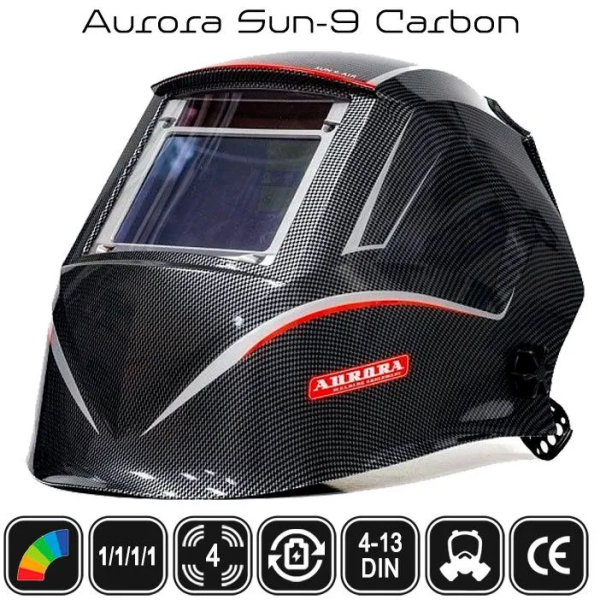 Сварочная маска Aurora SUN-9 Carbon