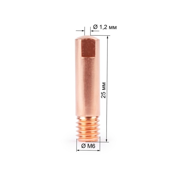 Наконечник FoxWeld М6х25х1.2 прямой (140.0387/MD0008-12)