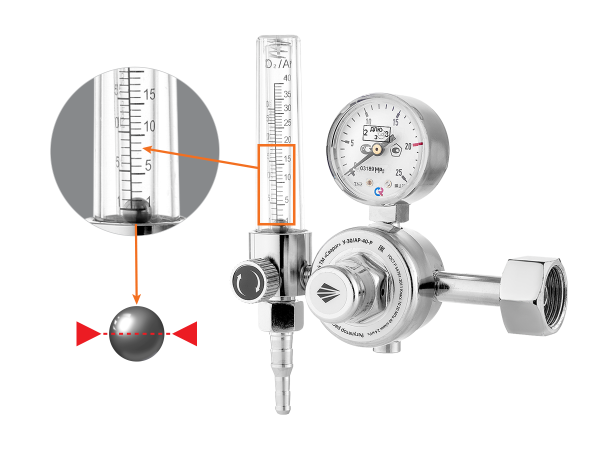 Регулятор расхода газа универсальный  Сварог У-30/АР-40-Р(1C008-0103), манометр с поверкой